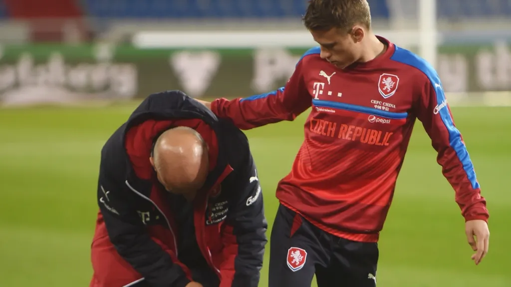 Jan Sýkora na tréninku reprezentace