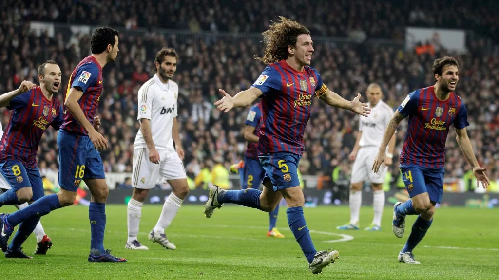 Carles Puyol se raduje z gólu