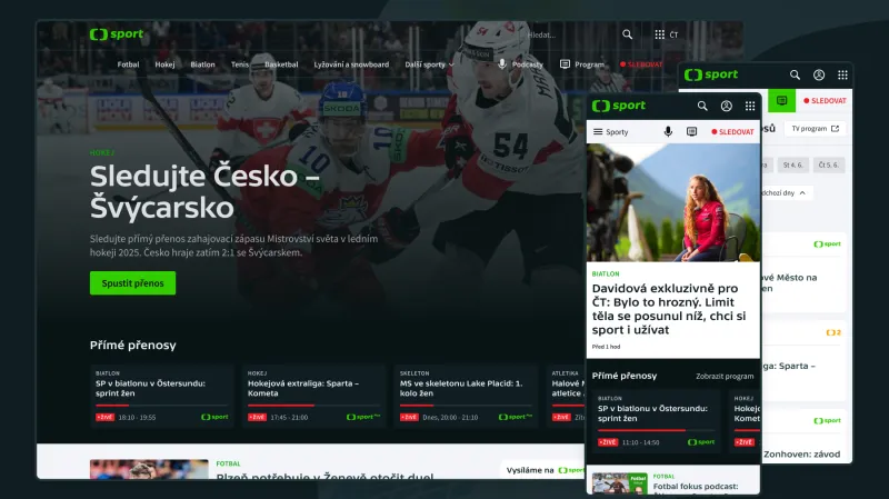 Nová podoba webu a aplikace ČT sport