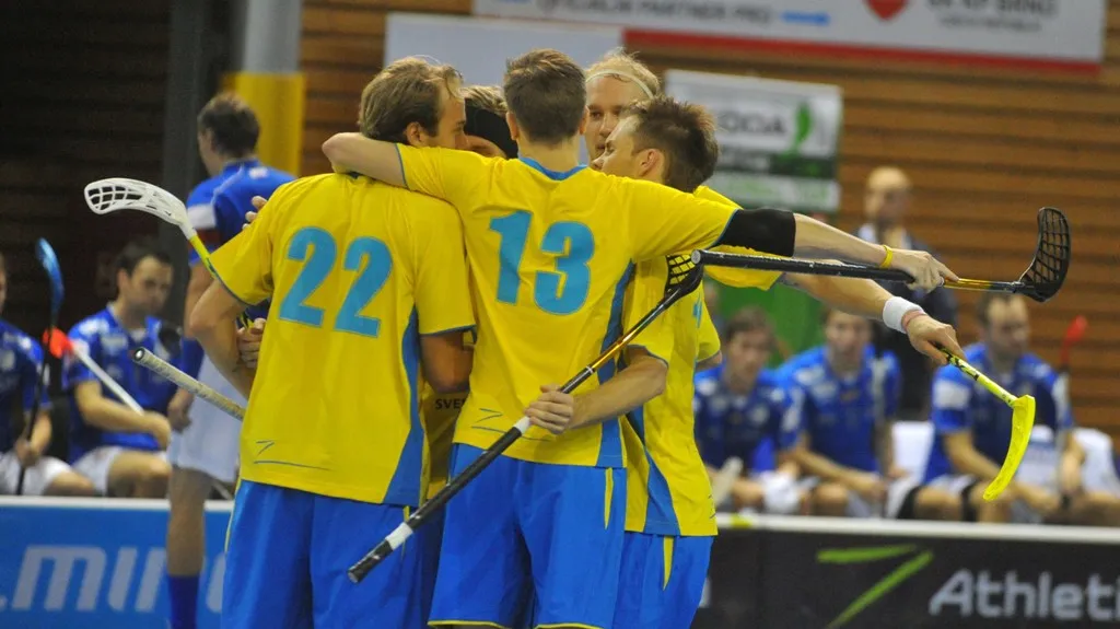 Oslava Švédů po vstřeleném gólu