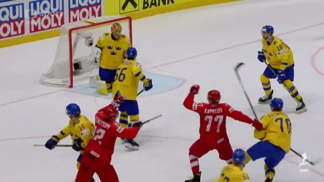 Gól v utkání Švédsko - Rusko: Kaprizov - 1:4 (35. min.)