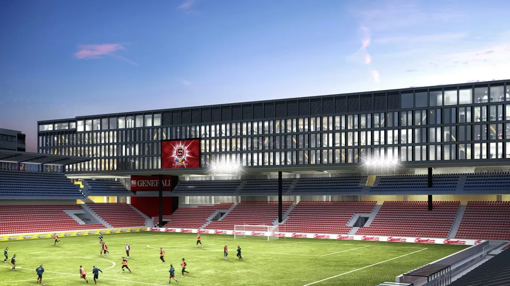 Návrh nové podoby stadionu Sparty na Letné
