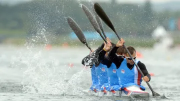 Čtyřkajak ve složení Daniel Havel, Lukáš Trefil, Josef Dostál a Jan Štěrba