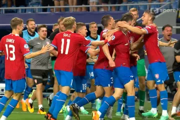 Češi slaví gól do sítě Německa