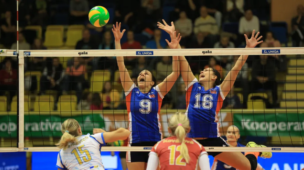 Olomoucké volejbalistky v utkání proti Prostějovu