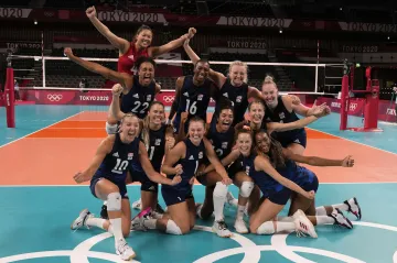 Vítězný tým volejbalistek USA