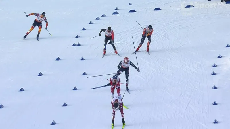 Čtvrtfinále sprintu volně ve Falunu s Jiřím Tužem