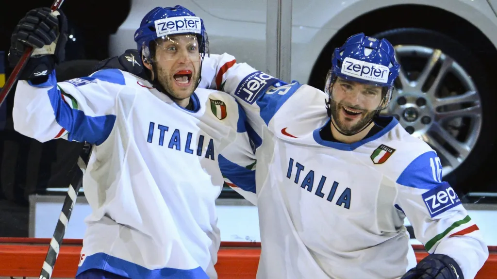 Radost hokejistů Itálie
