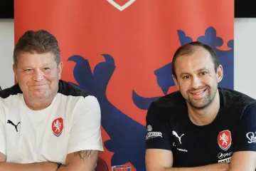 Trenér futsalové reprezentace Tomáš Neumann a Lukáš Rešetár