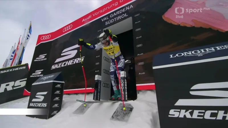Jízda Jana Zabystřana v super-G ve Val Gardeně