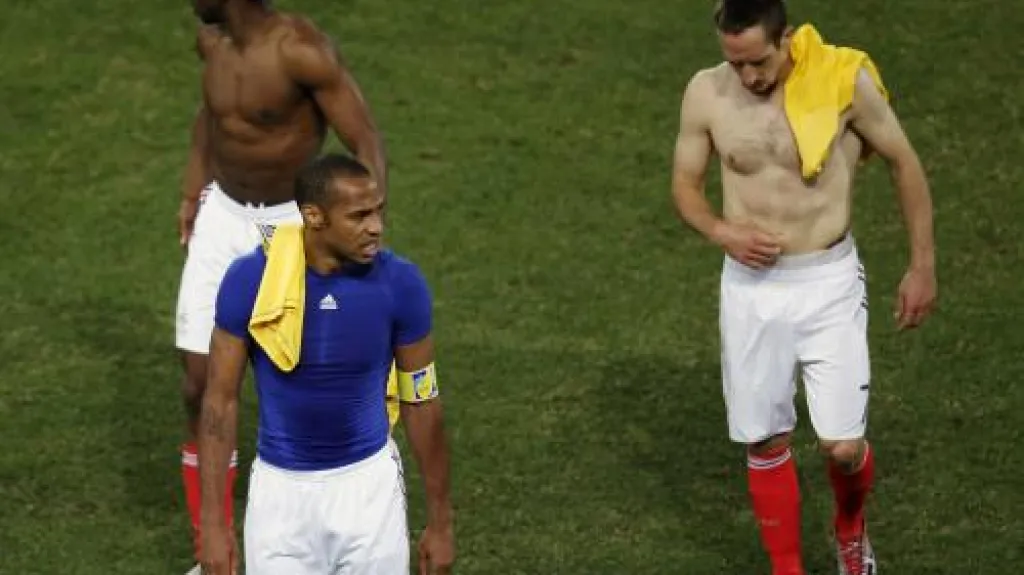 Zklamaní hráči Francie