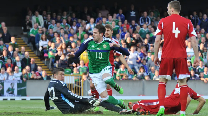 Kyle Lafferty v dresu Severního Irska