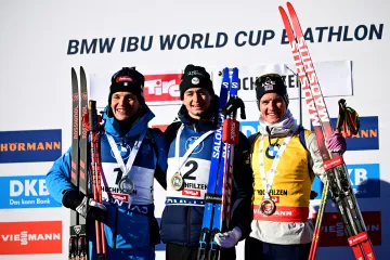 Tommaso Giacomel, Eric Perrot a Johan-Olav Botn