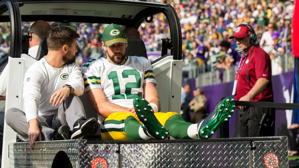 Zraněný Aaron Rodgers