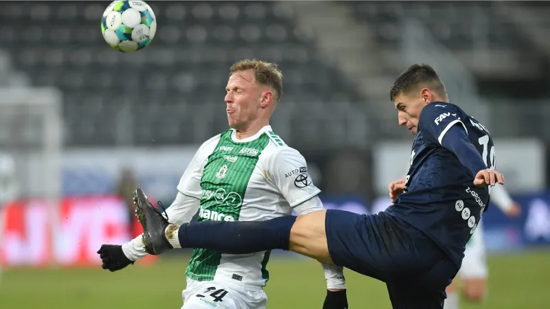 David Puškáč a Jonathan Mulder v zápase FK Jablonec – 1. FC Slovácko
