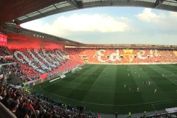 Choreografie slávistických fanoušků v derby proti Spartě