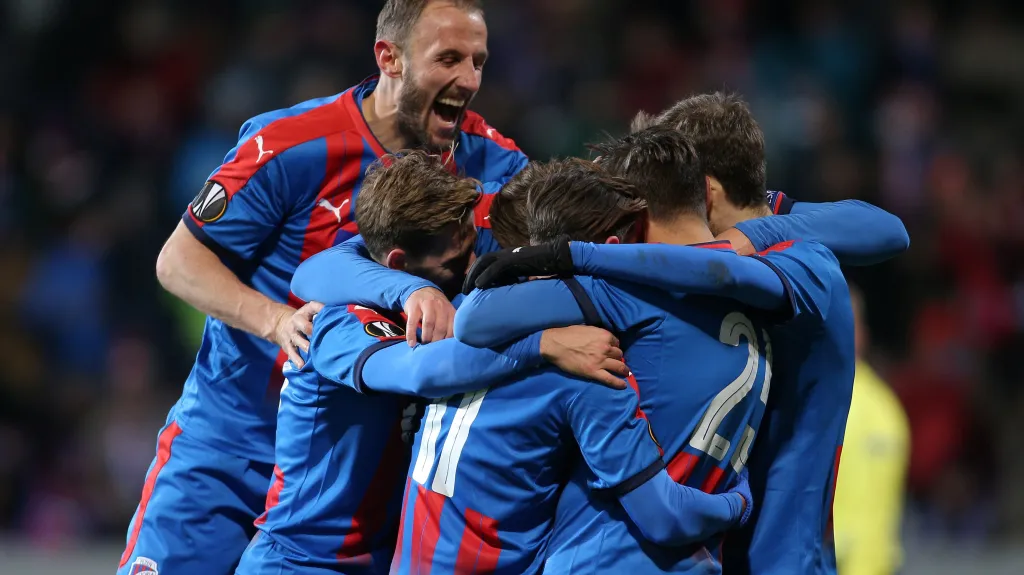 Slavící fotbalisté Plzně