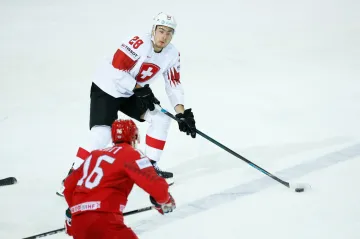 Švýcar Timo Meier proti Bělorusku