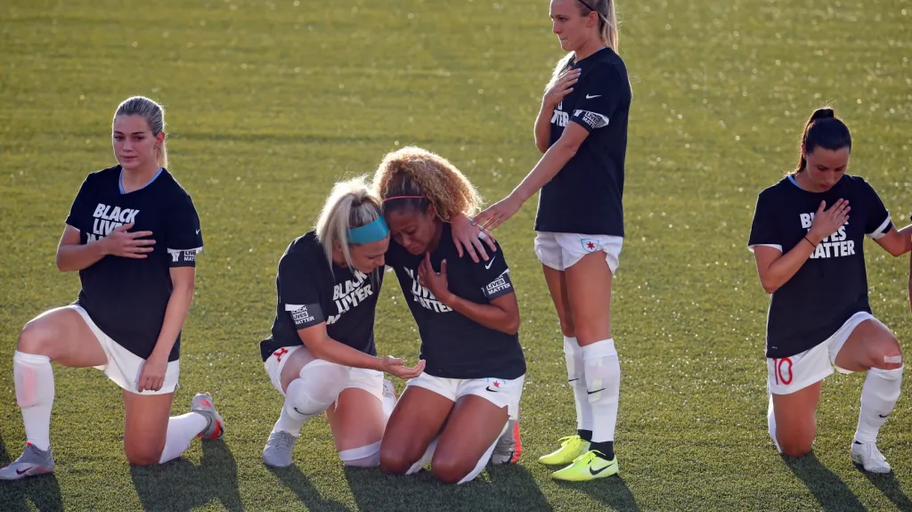 Fotbalistky Chicaga před utkáním americké NWSL
