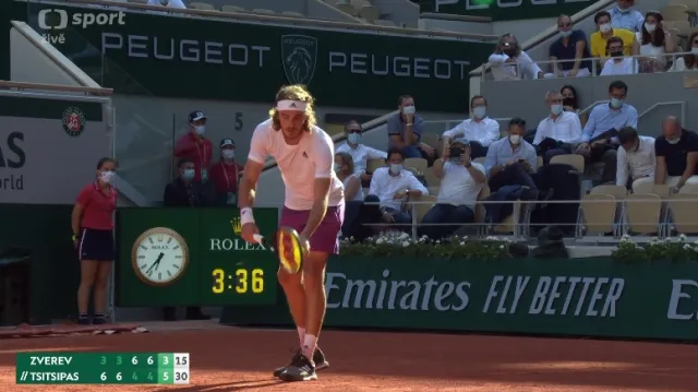 Závěrečná hra utkání Tsitsipas - Zverev