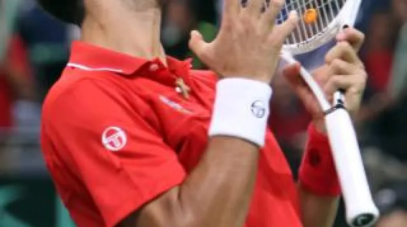 Djokovičův výraz symbolizuje pro Srby celý zápas