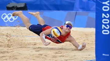 Záznam beachvolejbalu Mol/Sörum – Lešukov/Semjonov