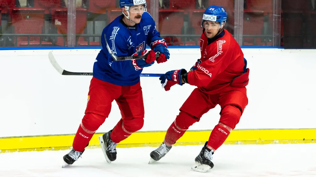 Jiří Černoch a Radan Lenc na tréninku reprezentace