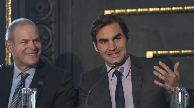 Tisková konference Rogera Federera