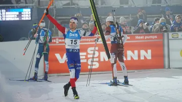 Záznam SP v Novém Městě – závod biatlonistů s hromadným startem