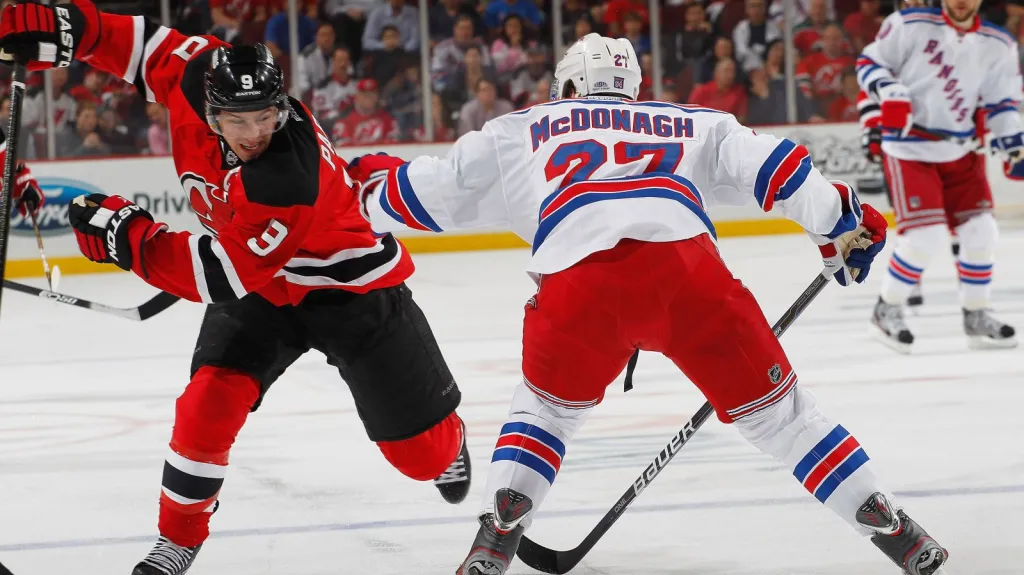 New Jersey v zápase proti New York Rangers