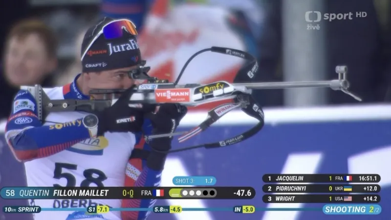 Sestřih sprintu biatlonistů SP v Oberhofu