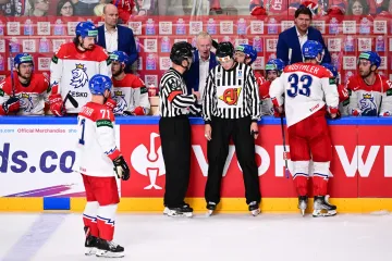 Střídačka českých hokejistů