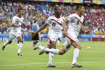 Radost fotbalistů Kostariky