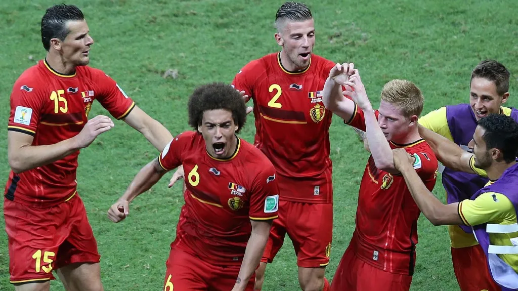 Radost hráčů Belgie po výhře nad USA