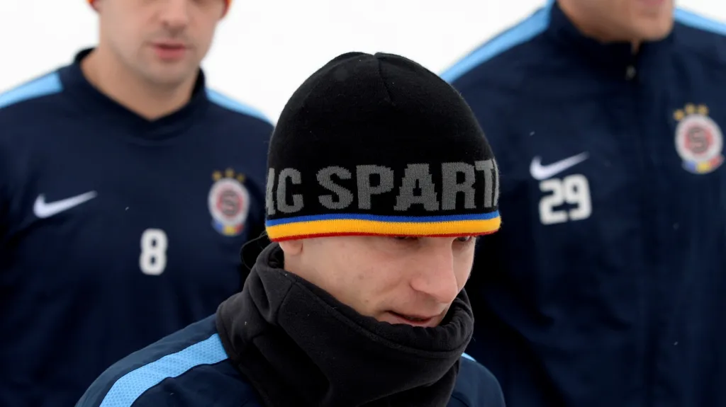 David Lafata (uprostřed) během zimní přípravy