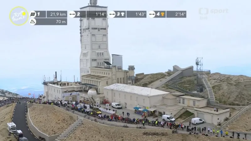 Závěr druhého výstupu na Mont Ventoux