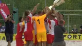 Plážoví fotbalisté Slavie slaví titul mistrů republiky