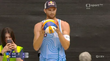 Závěr prvního setu v utkání A. Mol, Sörum – Ahman, Hellvig