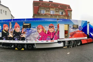 Servisní kamion českých biatlonistů