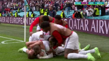 Gól v utkání Anglie - Německo: Kane - 2:0 (86. min.)