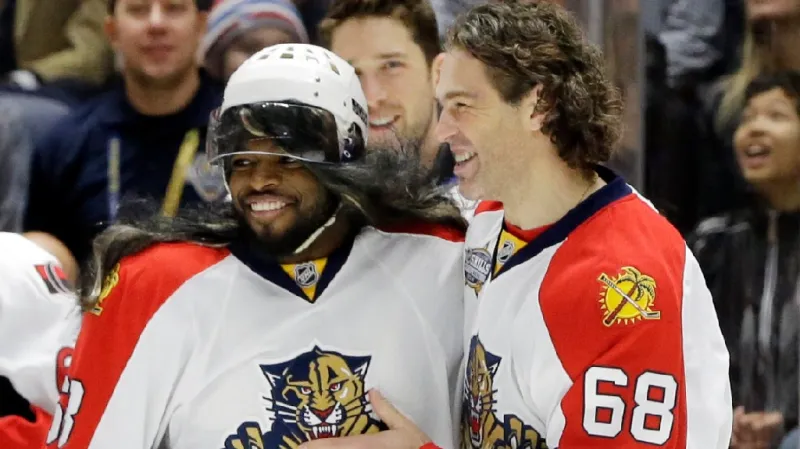 P.K. Subban a Jaromír Jágr v Utkání hvězd NHL
