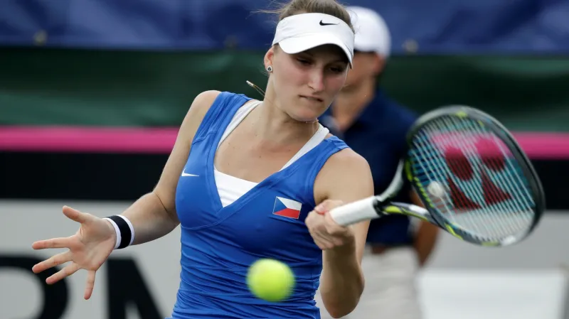 Markéta Vondroušová při premiéře ve Fed Cupu