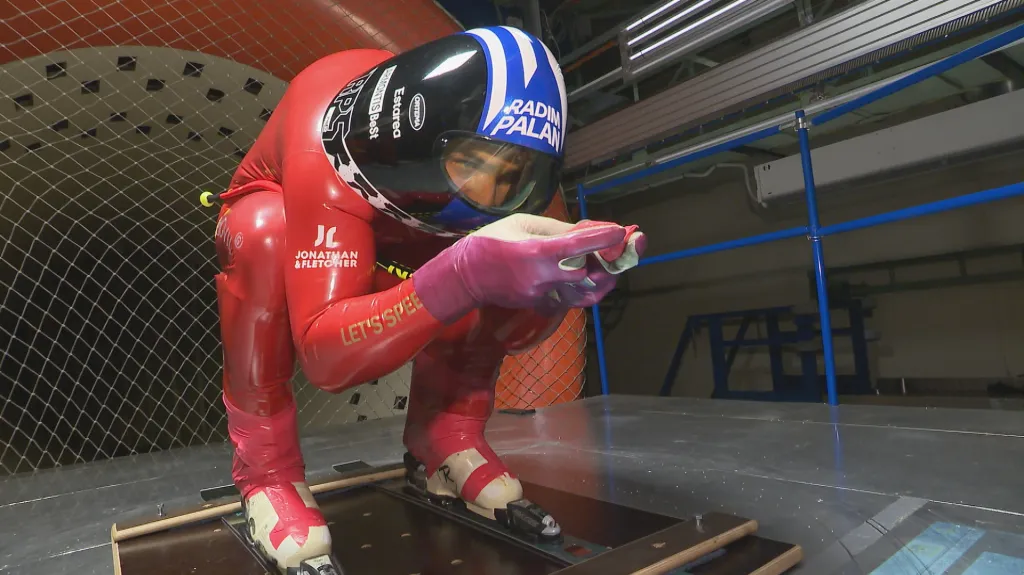 Rychlostní lyžař Radim Palán testoval v aerodynamickém tunelu