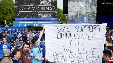 Průvod fanoušků Leicesteru