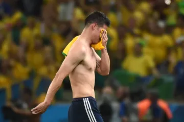 James Rodríguez v slzách po utkání s Brazílií