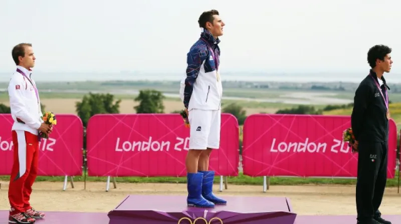 Jaroslav Kulhavý v holinkách na stupních vítězů