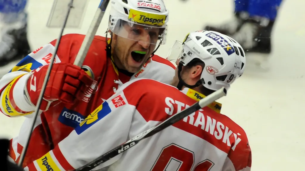 Radost hokejistů Slavie