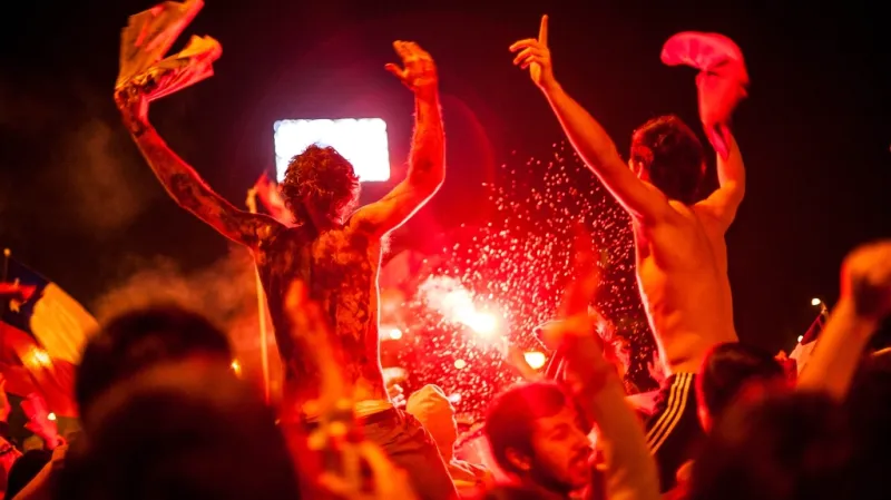 Fanoušci v chilské metropoli Santiagu