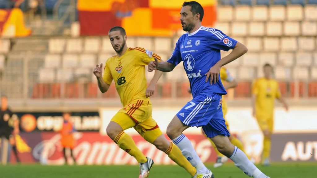 Michal Ordoš ze Sigmy v utkání s Duklou