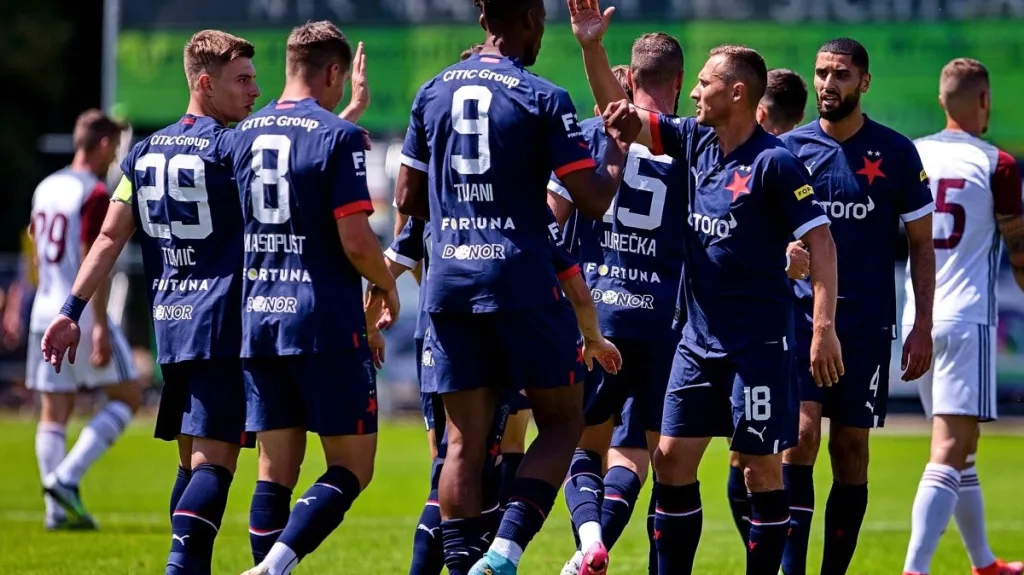 Radost fotbalistů Slavie